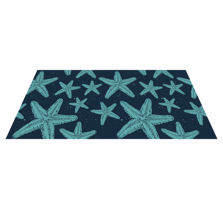 Vinyl vloerkleed badkamer starfish bluetones meubels - TenStickers