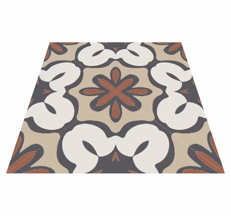 Vinyl vloerkleed badkamer hydraulisch bruin gracia stijl - TenStickers