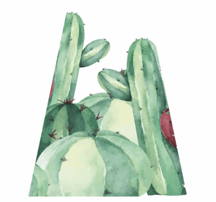 Vinyl vloerkleed badkamer cactusplanten - TenStickers