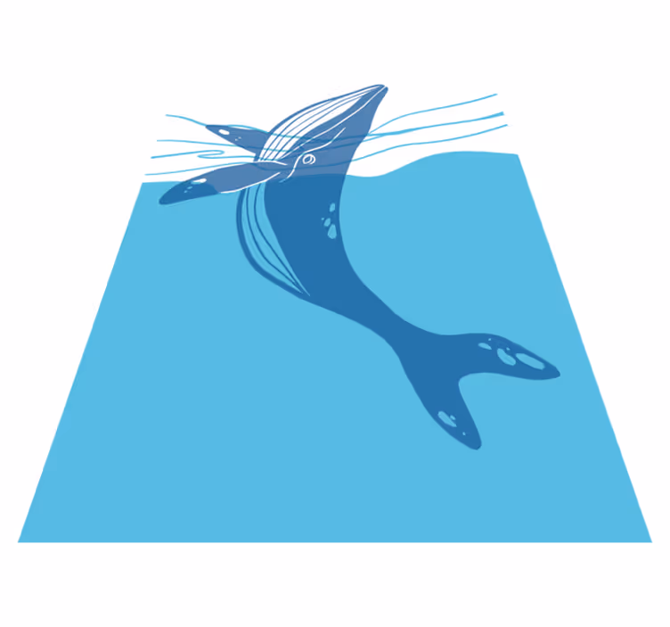Vinyl vloerkleed badkamer walvis douche screen stickers - TenStickers