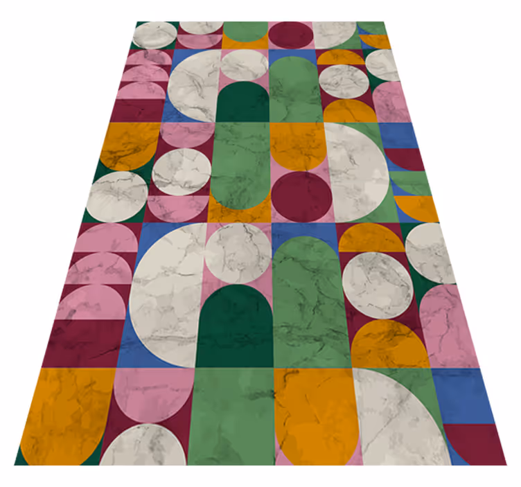 Vinyl vloerkleed badkamer geometrische textuur vormen - TenStickers
