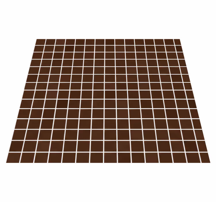 Vinyl vloerkleed badkamer mini chocoladebruine mozaïeken - TenStickers