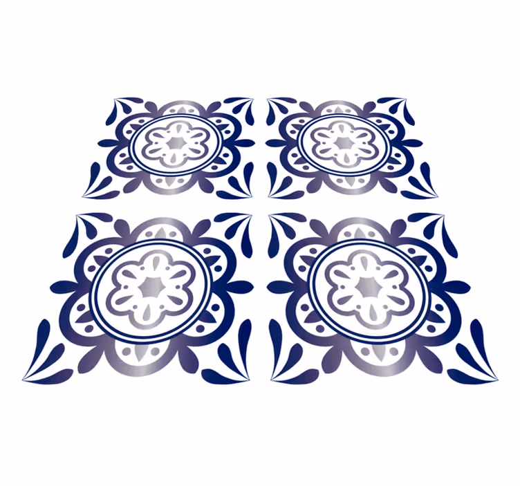 Vinyl vloerkleed keuken spaanse tegel antiek blauw - TenStickers