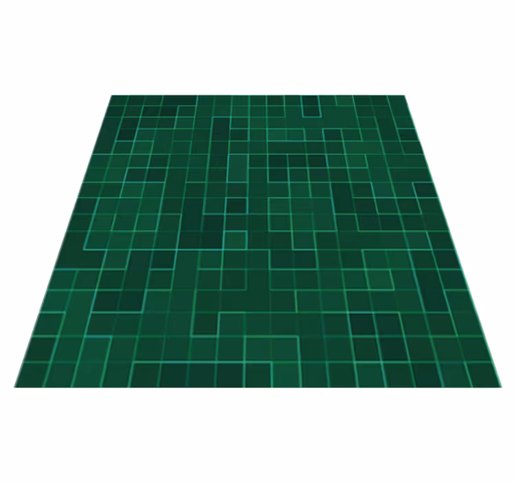 Vinyl vloerkleed keuken abstract helder groen mozaïek - TenStickers