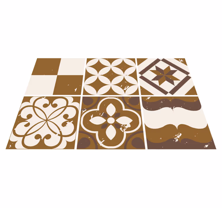 Vinyl vloerkleed keuken bruin cementdesign - TenStickers