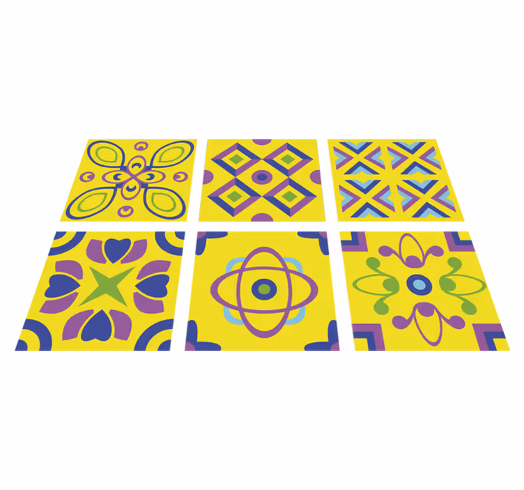 Vinyl vloerkleed keuken psychedelische symmetrieën - TenStickers