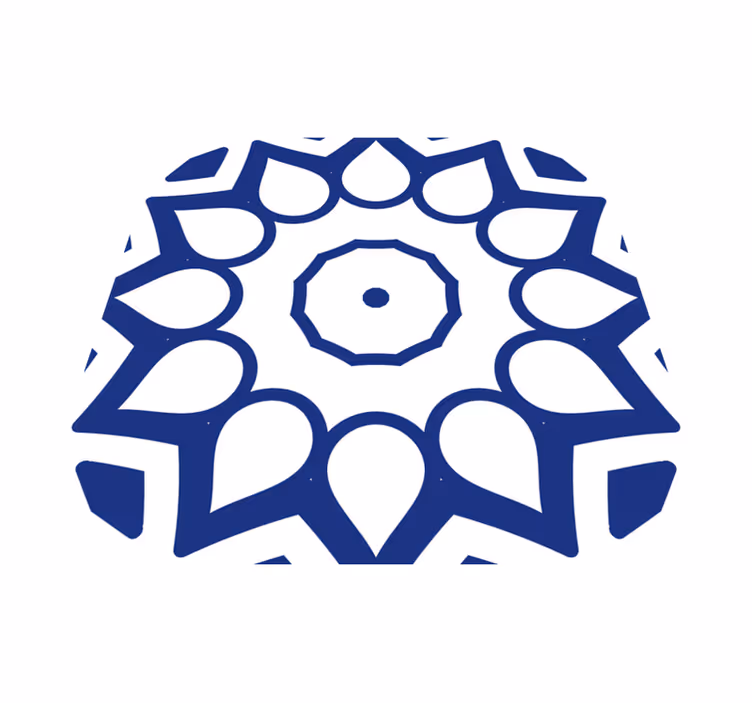 Vinyl vloerkleed keuken delfts blauwe mandala bloemen - TenStickers