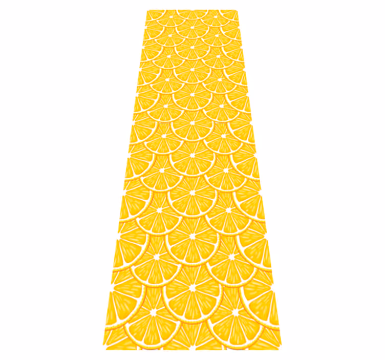 Vinyl vloerkleed keuken oranje patroon koelkast - TenStickers