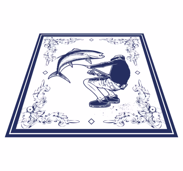 Vinyl vloerkleed keuken vissersman - TenStickers