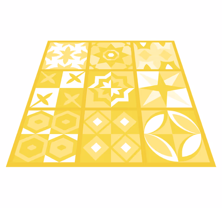 Vinyl vloerkleed keuken illuminating pantone - TenStickers