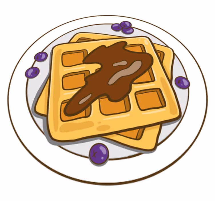 Vinyl vloerkleed keuken belgium wafel illustratie stickers 1 - TenStickers