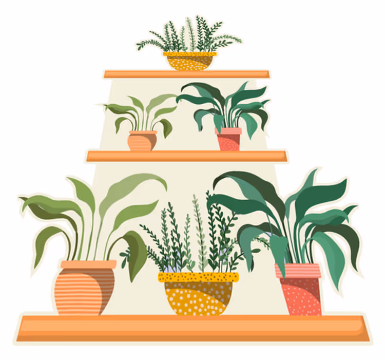 Vinyl vloerkleed keuken watercolo plantenrek set - TenStickers