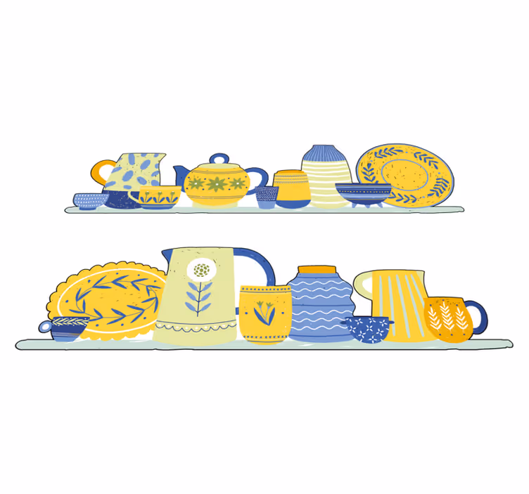 Vinyl vloerkleed keuken vintage elegante keukenkast - TenStickers