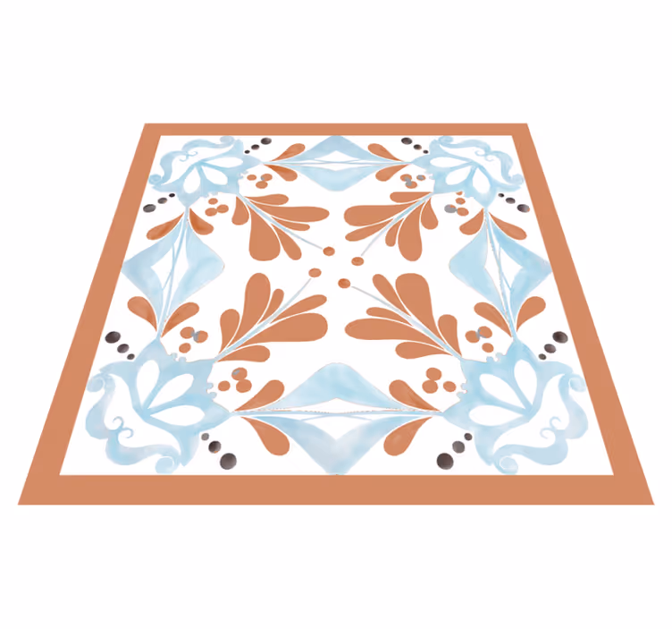 Vinyl vloerkleed keuken bloemige mediterraanse tegels - TenStickers
