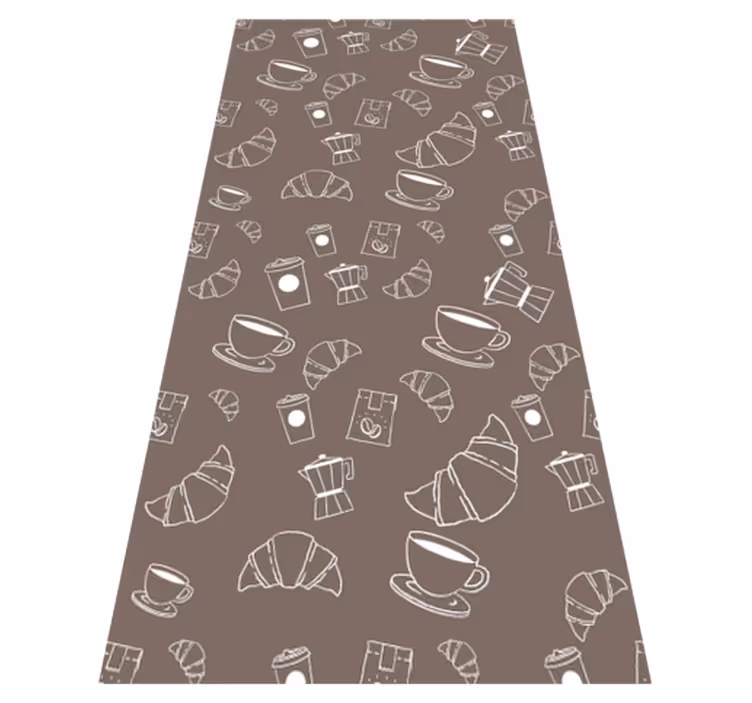 Vinyl vloerkleed keuken croissant café patron - TenStickers