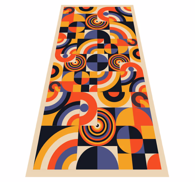 Vinyl vloerkleed keuken kleurrijke bauhaus cirkels - TenStickers