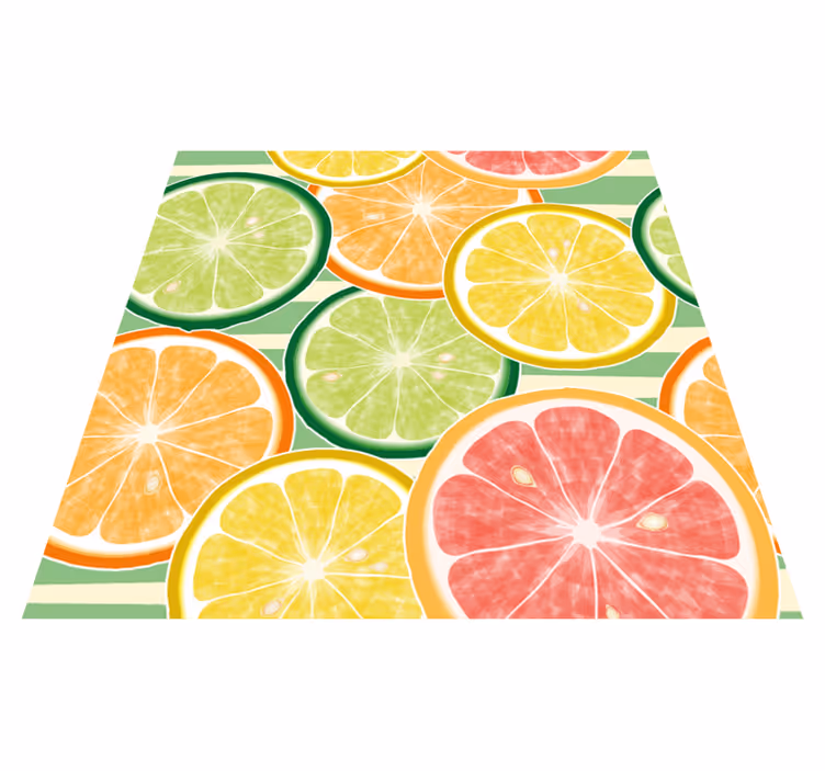Vinyl vloerkleed keuken keukentegelstickers citrus - TenStickers