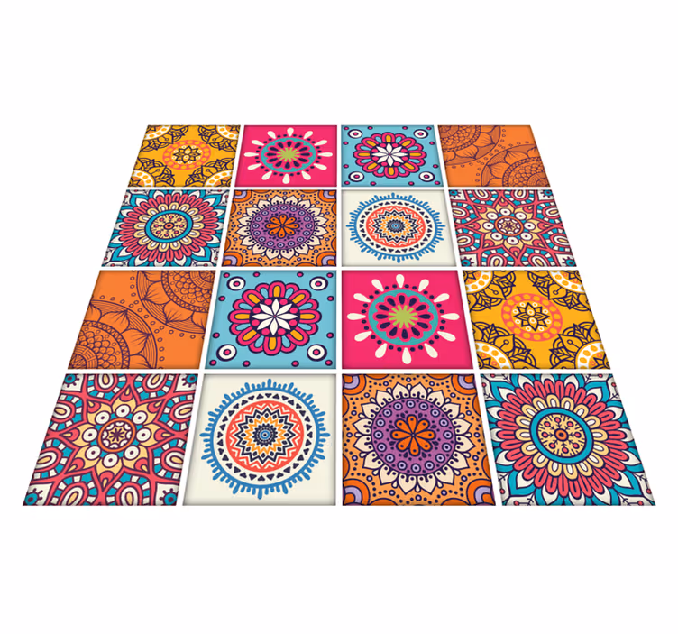 Vinyl vloerkleed keuken mandala tegels - TenStickers