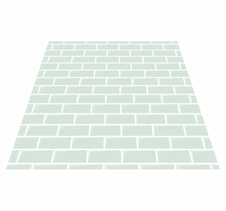 Vinyl vloerkleed keuken groene bakstenen sticker - TenStickers
