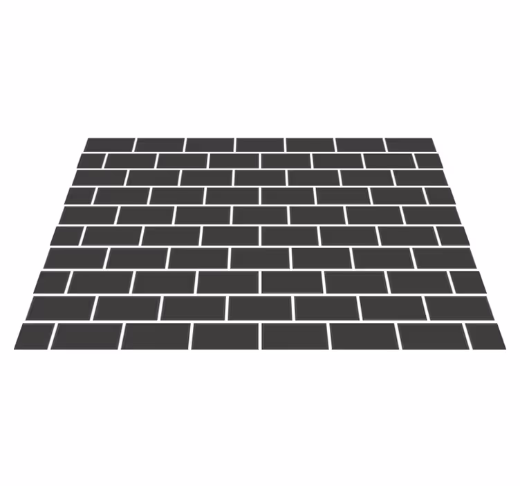 Vinyl vloerkleed keuken donkere bakstenen sticker - TenStickers