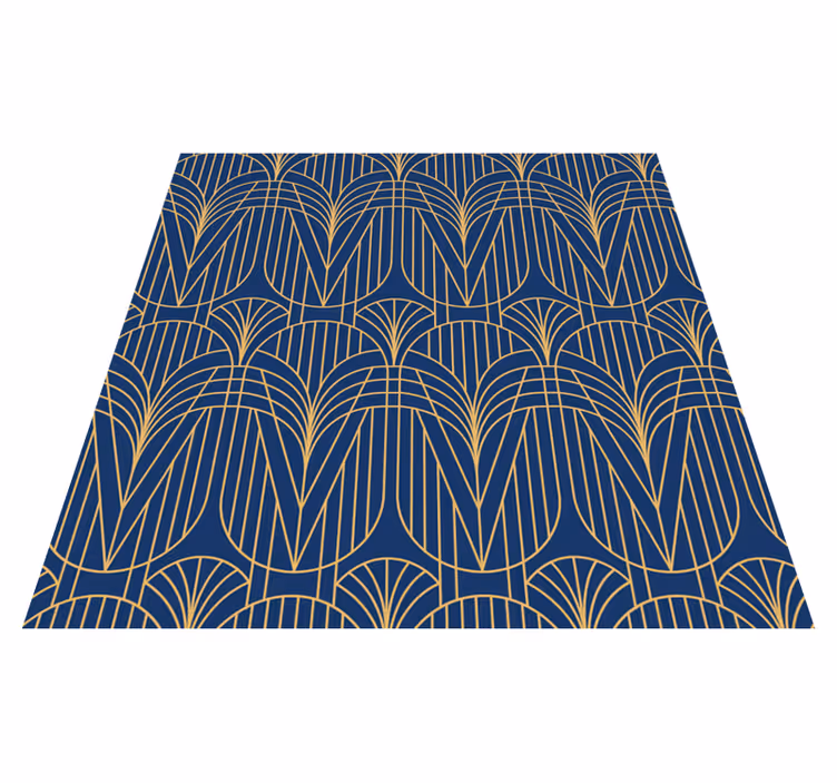 Vinyl vloerkleed keuken art deco patroon met gouden details - TenStickers