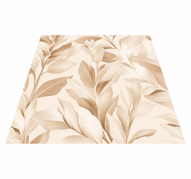 Vinyl vloerkleed keuken beige bladeren design - TenStickers