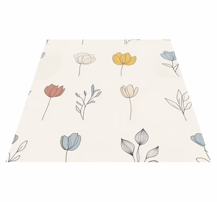 Vinyl vloerkleed keuken set met bloemenpatroon - TenStickers