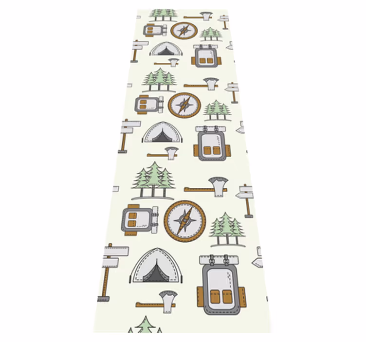 Vinyl tapijt slaapkamer camping tas schaal, hoofdkap, kompas - TenStickers