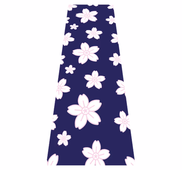 Vinyl tapijt slaapkamer vintage pruimenbloesem blauw - TenStickers