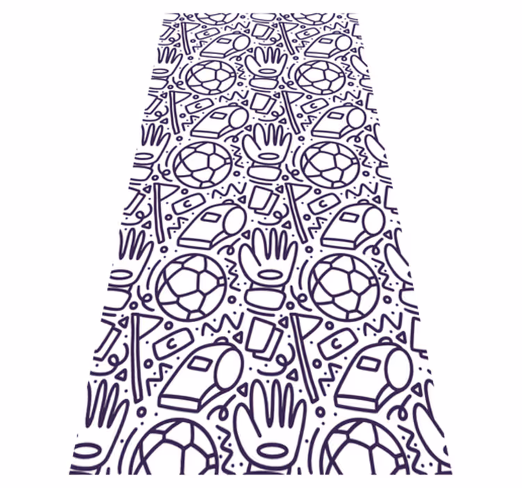 Vinyl tapijt slaapkamer sport doodle ontwerp - TenStickers