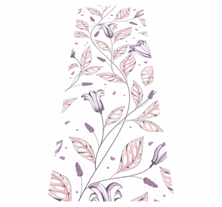 Vinyl tapijt slaapkamer paarse elegante tulpenprint - TenStickers