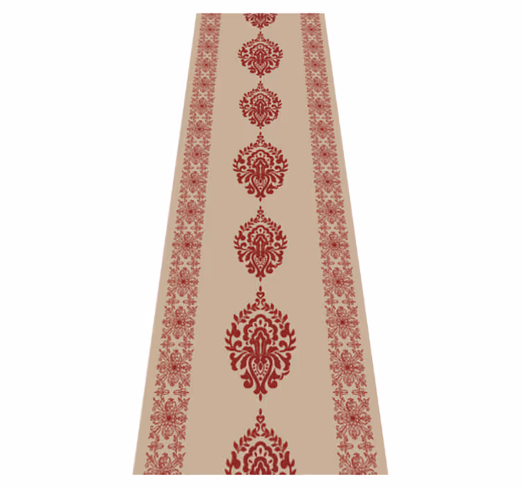 Vinyl tapijt slaapkamer beige bloemenpatroon - TenStickers
