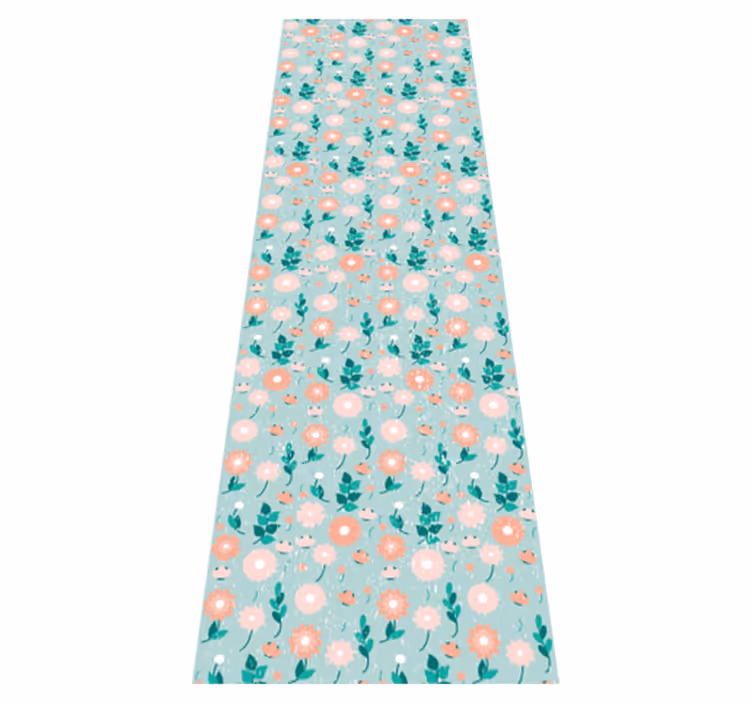 Vinyl tapijt slaapkamer blauwe bloemen shabby chic - TenStickers