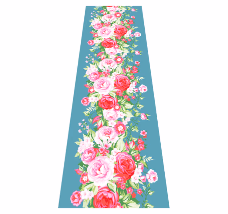 Vinyl tapijt slaapkamer turquoise shabby chic patroon - TenStickers