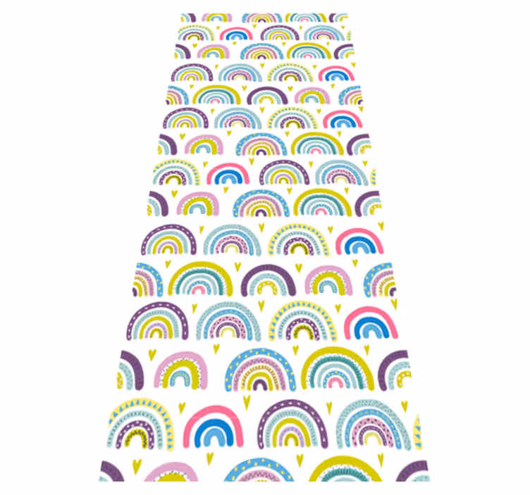 Vinyl tapijt slaapkamer kleurrijk abstract regenboogpatroon - TenStickers