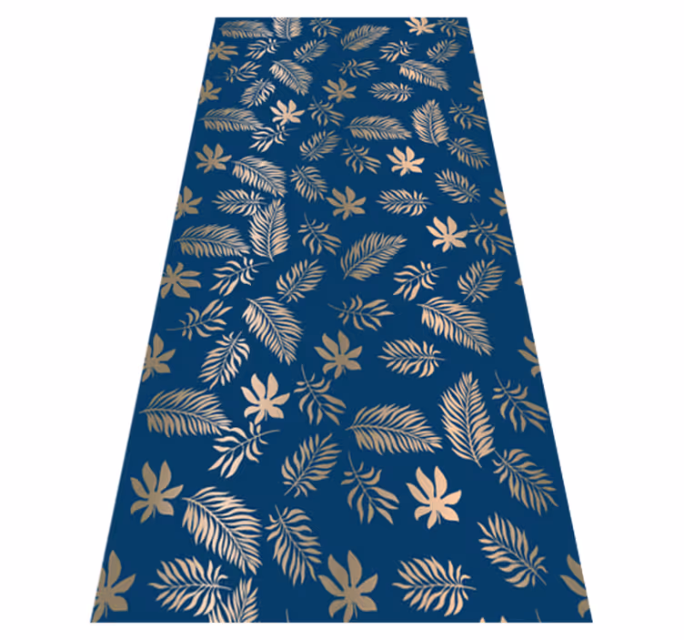 Vinyl tapijt slaapkamer afrikaans blauw bloemenpatroon - TenStickers