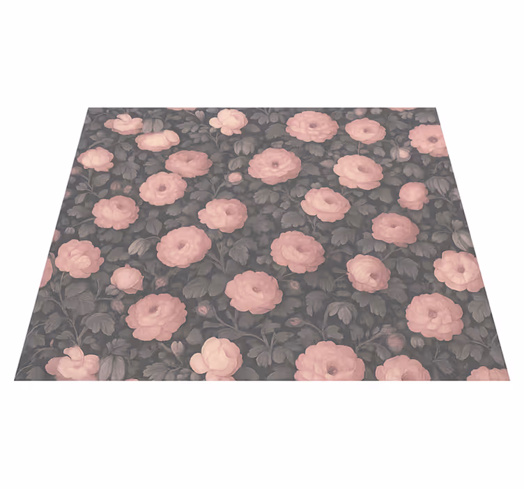 Vinyl tapijt slaapkamer oud roze bloemenpatroon - TenStickers