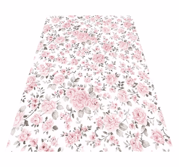 Vinyl tapijt slaapkamer oud retro groot bloemen design - TenStickers