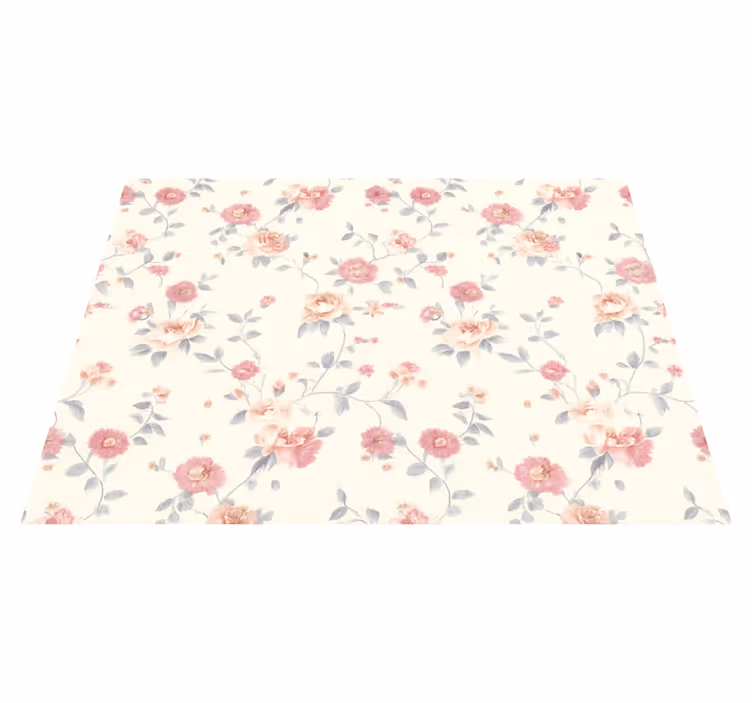 Vinyl tapijt slaapkamer met textiel bloemenprint - TenStickers