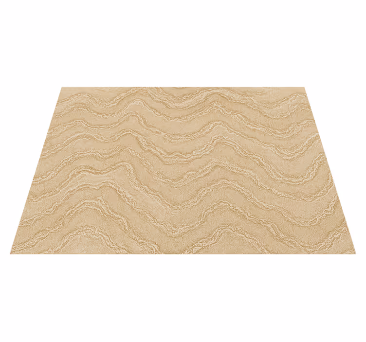Vinyl tapijt slaapkamer beige en gouden marmer effect - TenStickers