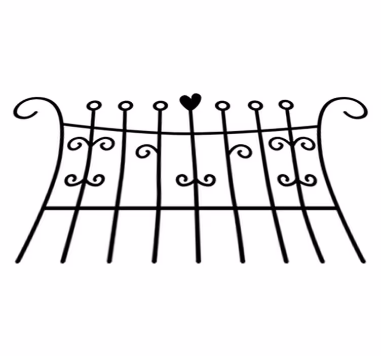 Vinyl tapijt slaapkamer heart fence - TenStickers