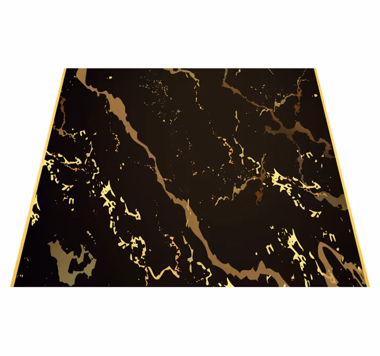 Vinyl tapijt kantoor marmertextuur zwart goud - TenStickers