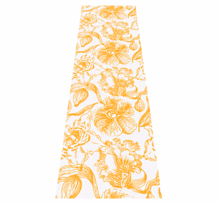 Vinyl tapijt kantoor gele orchideeën bloemenpatroon - TenStickers
