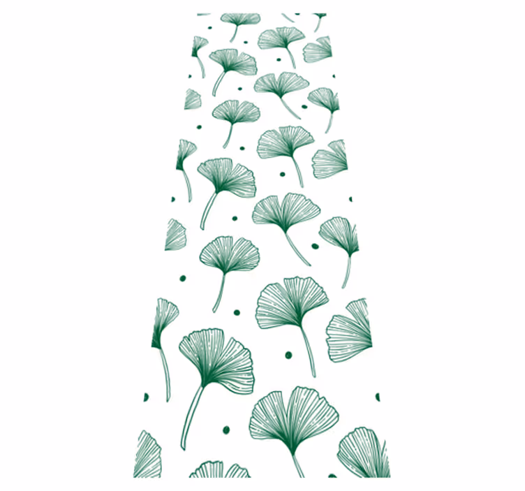 Vinyl tapijt kantoor ginkgo groene bladeren - TenStickers