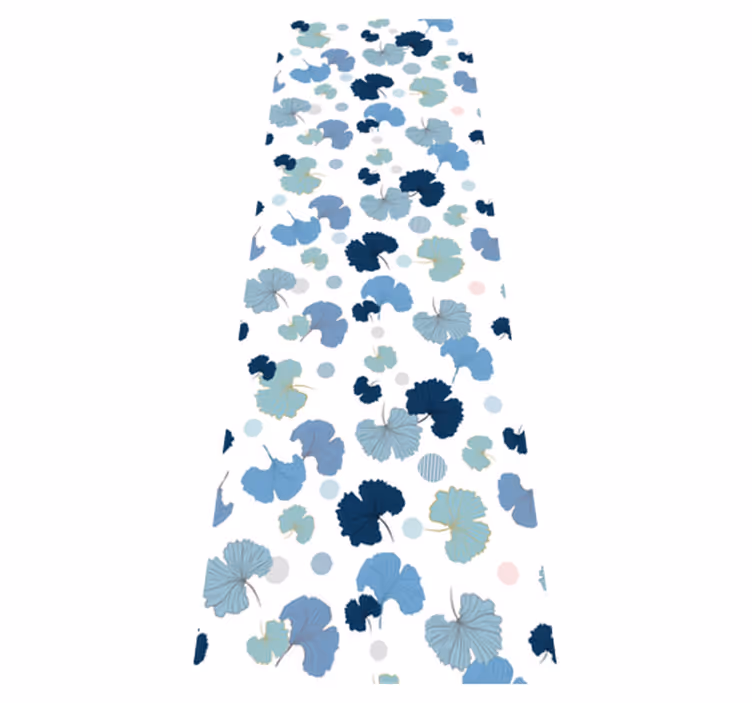 Vinyl tapijt kantoor ginkgo blad blauw - TenStickers