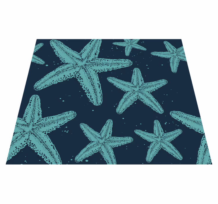 Vinyl tapijt slaapkamer starfish blauwtonen - TenStickers