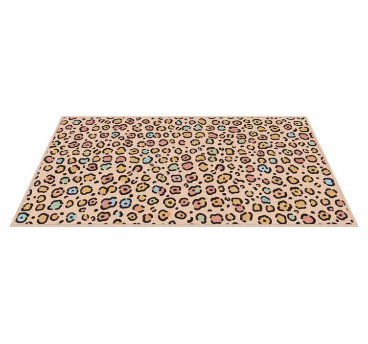 Vinyl tapijt slaapkamer met pastel kleur leopard print - TenStickers