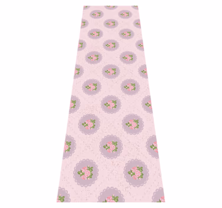 Vinyl tapijt slaapkamer shabby chic roze vierkant patroon - TenStickers