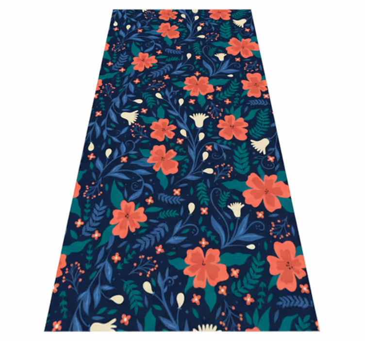 Vinyl tapijt slaapkamer nordic stijl artistieke bloemen - TenStickers