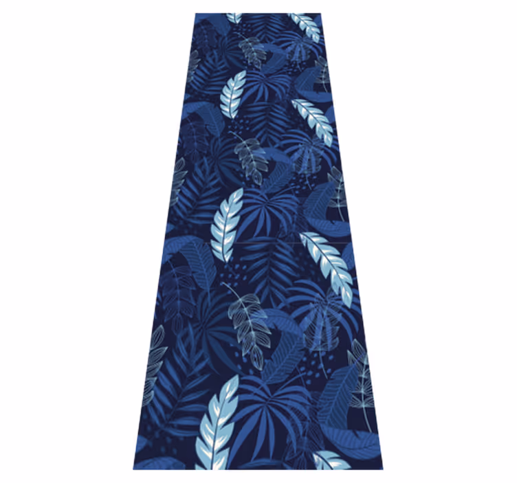 Vinyl tapijt slaapkamer blauwe maranta en panter - TenStickers